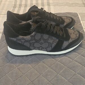 Coach Black and Gray Signature Runner Sneakers